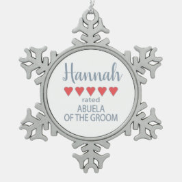 Bridal & Wedding Party 5 Herzlich Willkommen in Ab Schneeflocken Zinn-Ornament