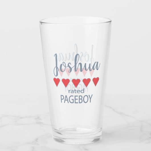 Bridal & Wedding Party 5 Herzpartie Glas (Vorderseite)