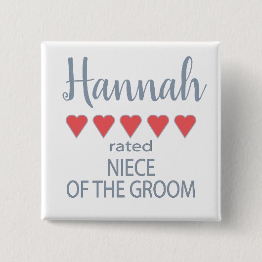 Bridal & Wedding Party 5 Herzstück Groom Button (Vorderseite)