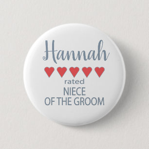 Bridal & Wedding Party 5 Herzstück Groom Button