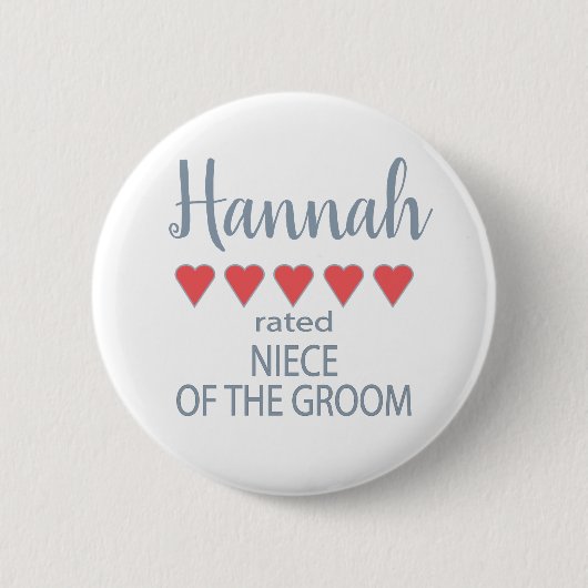 Bridal & Wedding Party 5 Herzstück Groom Button (Vorderseite)