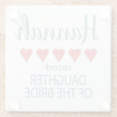 Bridal & Wedding Party 5 Herztochter von Bride Glasuntersetzer (Rückseite)