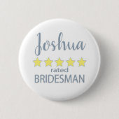Bridal & Wedding Party 5 Star Bridesman Button (Vorderseite)