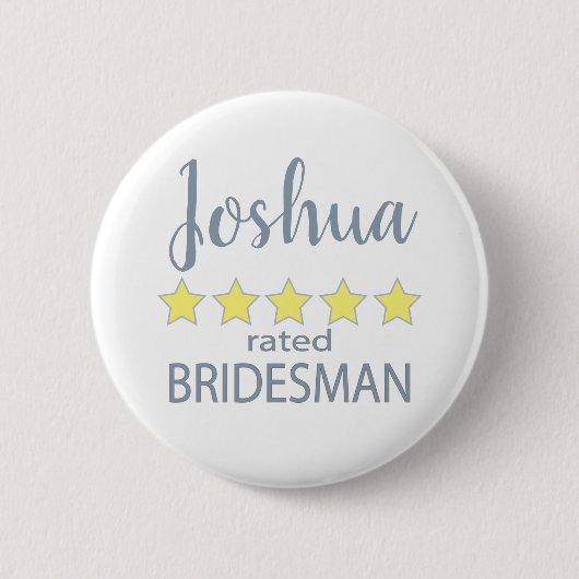 Bridal & Wedding Party 5 Star Bridesman Button (Vorderseite)