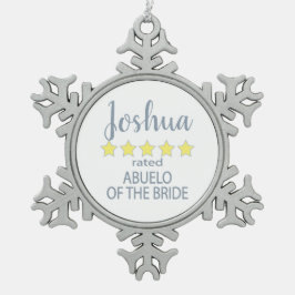 Bridal & Wedding Party 5 Sterne Abuelo Bride Schneeflocken Zinn-Ornament