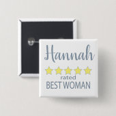 Bridal & Wedding Party 5 Sterne Beste Frau Button (Vorne & Hinten)