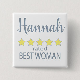 Bridal & Wedding Party 5 Sterne Beste Frau Button