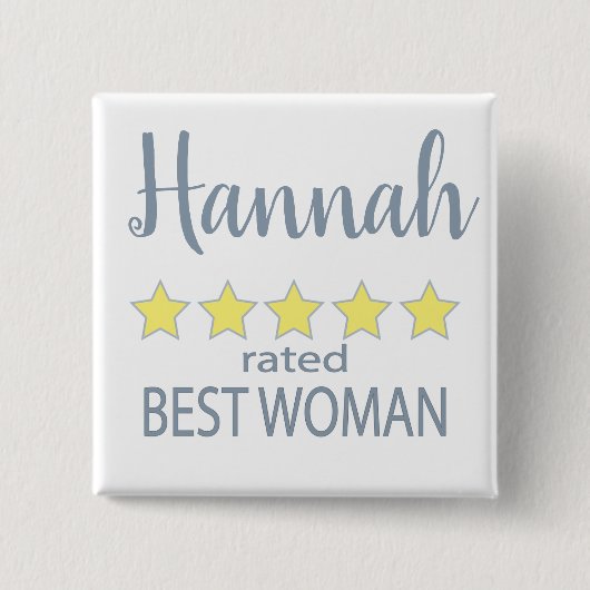 Bridal & Wedding Party 5 Sterne Beste Frau Button (Vorderseite)