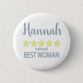 Bridal & Wedding Party 5 Sterne Beste Frau Button (Vorderseite)
