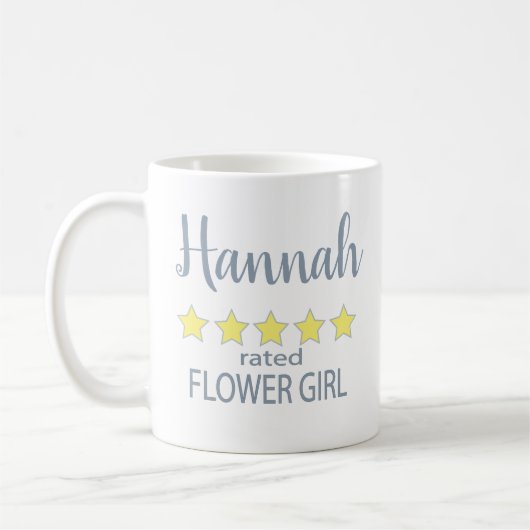Bridal & Wedding Party 5 Sterne Blumenmädchen Kaffeetasse (Links)