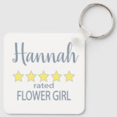 Bridal & Wedding Party 5 Sterne Blumenmädchen Schlüsselanhänger (Rückseite)