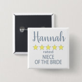 Bridal & Wedding Party 5 Sterne Bride Button (Vorne & Hinten)