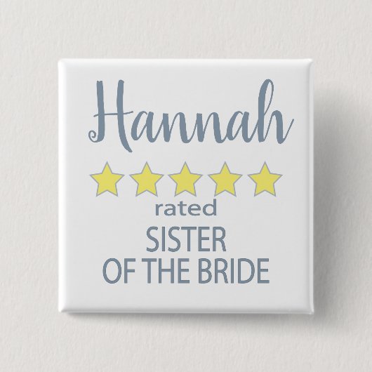 Bridal & Wedding Party 5 Sterne Bride Button (Vorderseite)