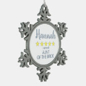 Bridal & Wedding Party 5 Sterne Bride Tante Schneeflocken Zinn-Ornament (Links)