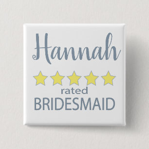 Bridal & Wedding Party 5 Sterne Bridesmaid Button