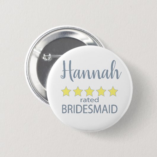 Bridal & Wedding Party 5 Sterne Bridesmaid Button (Vorne & Hinten)