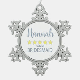 Bridal & Wedding Party 5 Sterne Bridesmaid Schneeflocken Zinn-Ornament