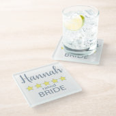 Bridal & Wedding Party 5 Sterne Bridge Glasuntersetzer (Schrägansicht)
