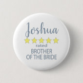 Bridal & Wedding Party 5 Sterne Bruder von Bride Button (Vorderseite)