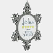 Bridal & Wedding Party 5 Sterne Bruder von Bride Schneeflocken Zinn-Ornament (Links)