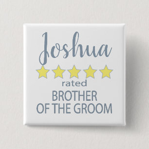 Bridal & Wedding Party 5 Sterne Bruder von Groom Button