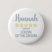 Bridal & Wedding Party 5 Sterne Cousin Button (Vorderseite)