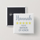 Bridal & Wedding Party 5 Sterne Ehrenmatron Button (Vorne & Hinten)