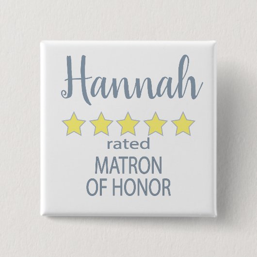 Bridal & Wedding Party 5 Sterne Ehrenmatron Button (Vorderseite)