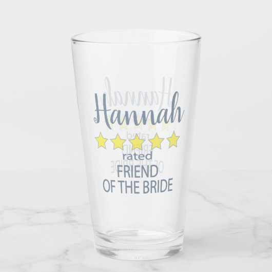 Bridal & Wedding Party 5 Sterne Freund von Bride Glas (Vorderseite)
