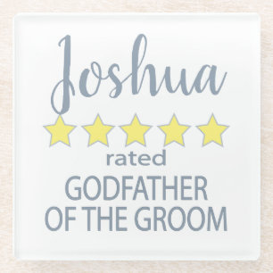 Bridal & Wedding Party 5 Sterne Godvater von Groom Glasuntersetzer