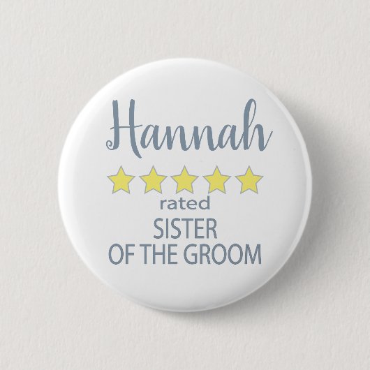 Bridal & Wedding Party 5 Sterne Groom Button (Vorderseite)