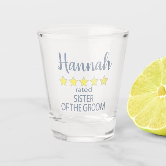 Bridal & Wedding Party 5 Sterne Groom Schnapsglas (Vorderseite)