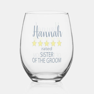 Bridal & Wedding Party 5 Sterne Groom Weinglas Ohne Stiel