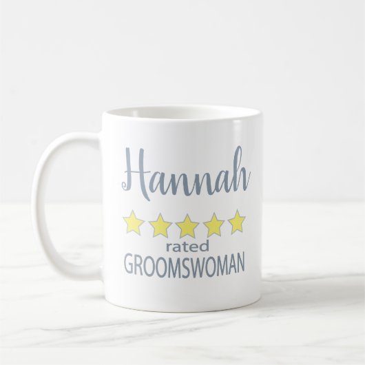 Bridal & Wedding Party 5 Sterne Groomswoman Kaffeetasse (Links)