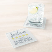 Bridal & Wedding Party 5 Sterne Großvater Glasuntersetzer (Schrägansicht)