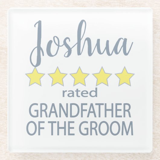 Bridal & Wedding Party 5 Sterne Großvater Glasuntersetzer (Vorderseite)