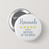 Bridal & Wedding Party 5 Sterne Mutter von Bride Button (Vorne & Hinten)