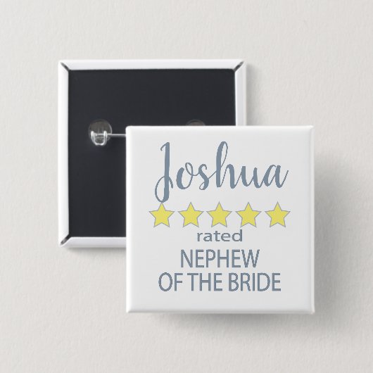 Bridal & Wedding Party 5 Sterne Nephew Bride Button (Vorne & Hinten)