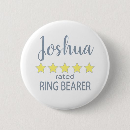 Bridal & Wedding Party 5 Sterne Ring Bearer Button (Vorderseite)