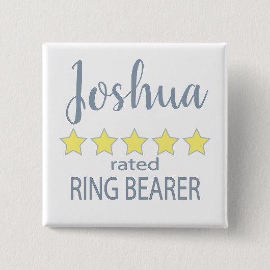 Bridal & Wedding Party 5 Sterne Ring Bearer Button (Vorderseite)