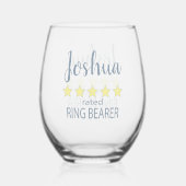 Bridal & Wedding Party 5 Sterne Ring Bearer Weinglas Ohne Stiel (Rückseite)