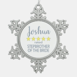 Bridal & Wedding Party 5 Sterne Stepbruder von Bri Schneeflocken Zinn-Ornament