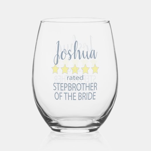 Bridal & Wedding Party 5 Sterne Stepbruder von Bri Weinglas Ohne Stiel (Vorderseite)