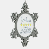 Bridal & Wedding Party 5 Sterne Stepbruder von Gro Schneeflocken Zinn-Ornament (Links)
