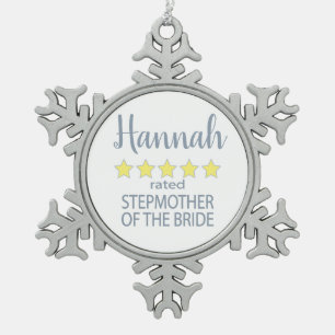Bridal & Wedding Party 5 Sterne Stepmutter von Bri Schneeflocken Zinn-Ornament