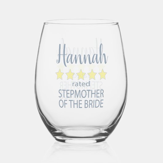 Bridal & Wedding Party 5 Sterne Stepmutter von Bri Weinglas Ohne Stiel (Vorderseite)