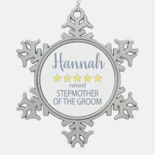 Bridal & Wedding Party 5 Sterne Stepmutter von Gro Schneeflocken Zinn-Ornament