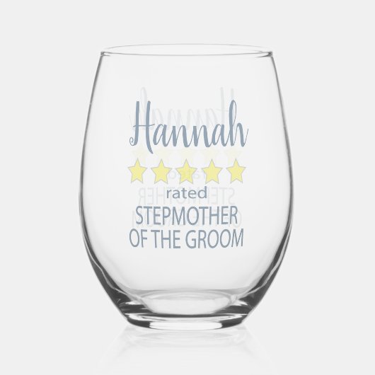 Bridal & Wedding Party 5 Sterne Stepmutter von Gro Weinglas Ohne Stiel (Vorderseite)