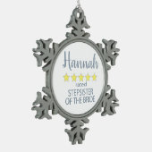 Bridal & Wedding Party 5 Sterne Stepschwester Schneeflocken Zinn-Ornament (Links)