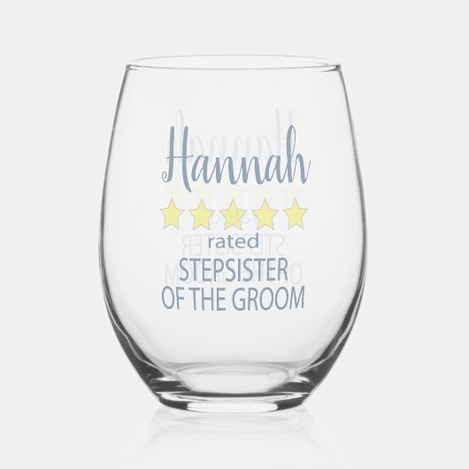 Bridal & Wedding Party 5 Sterne Stepschwester Weinglas Ohne Stiel (Vorderseite)